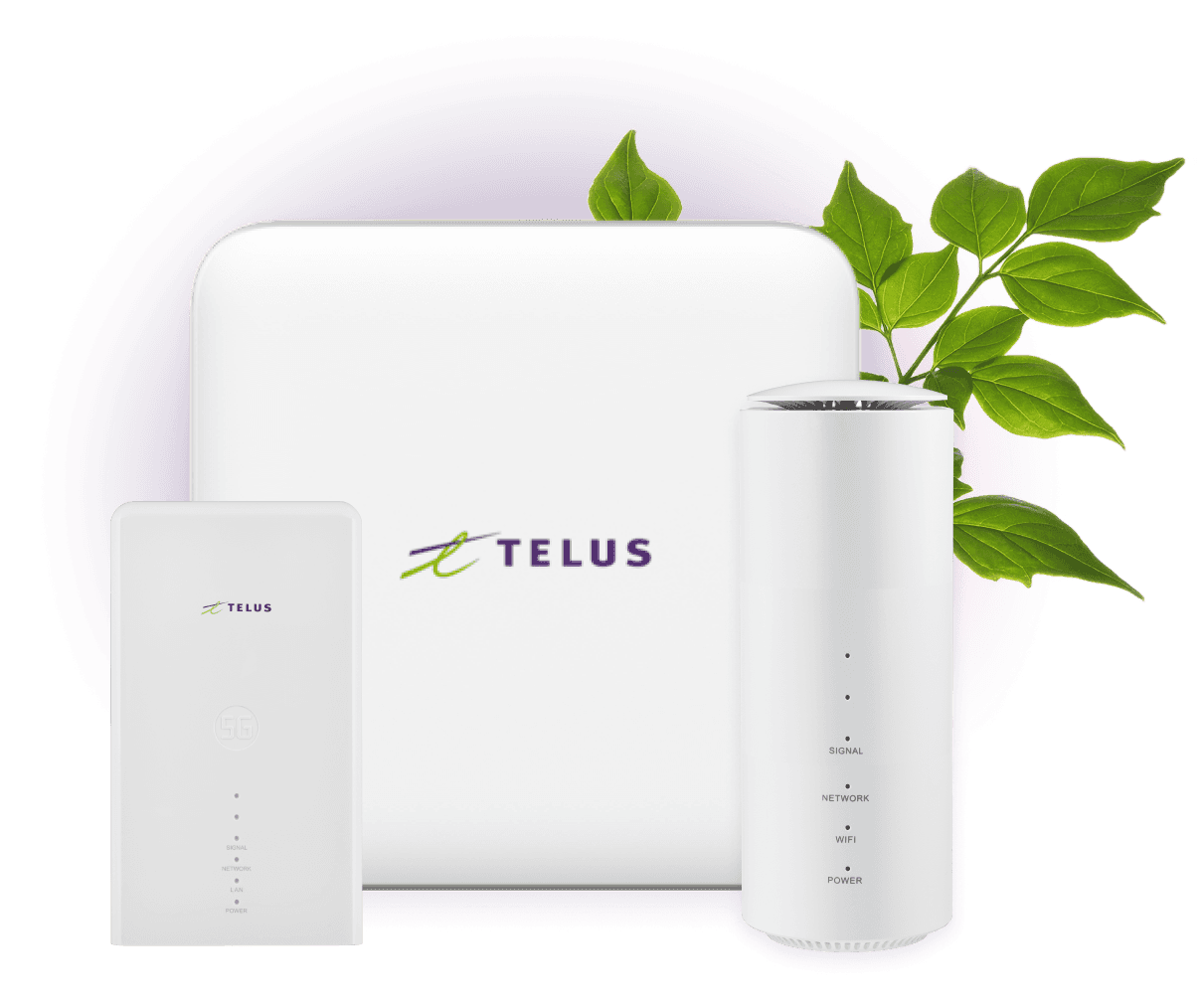 TELUS PureFibre Wi-Fi 6E gateway and TELUS Smart Hub wireless home internet devices, installed by Bolt Wireless