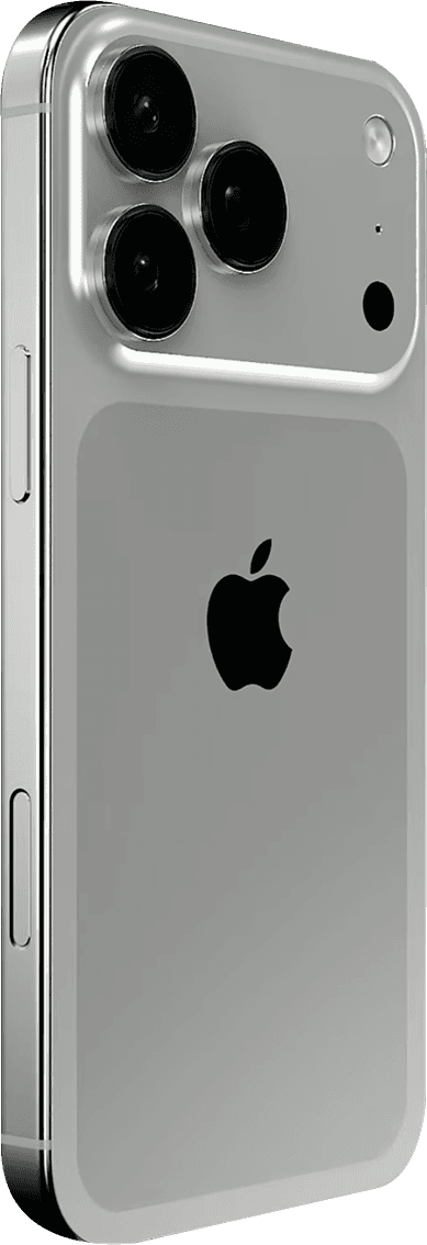 Apple iPhone 17 Pro Max in Cosmic Orange, shown from the rear